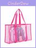 Casual Travel Mesh Beach Bag With Woven Design And Dual Shoulder Straps For Leisure