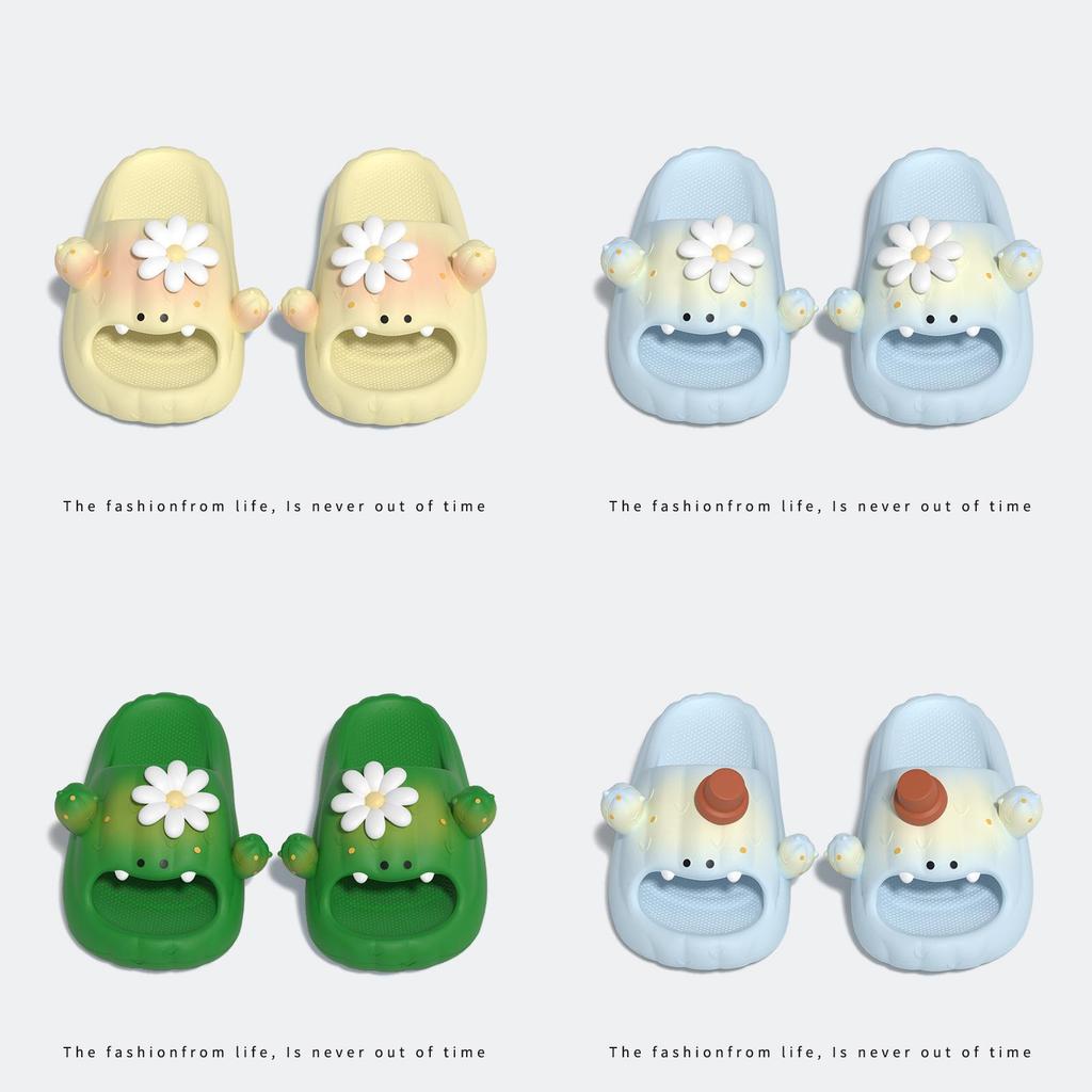 Cute Cactus Summer Slide Slippers With Eva Footbed For Women And Men Comfort
