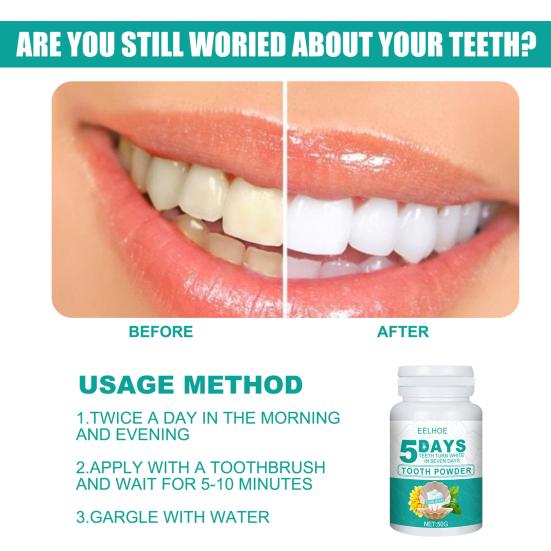 30g/50g/100g Tooth Powder Natural Extract Plaque Removing Portable Teeth Whitening Cleaning Stain Powder for Oral