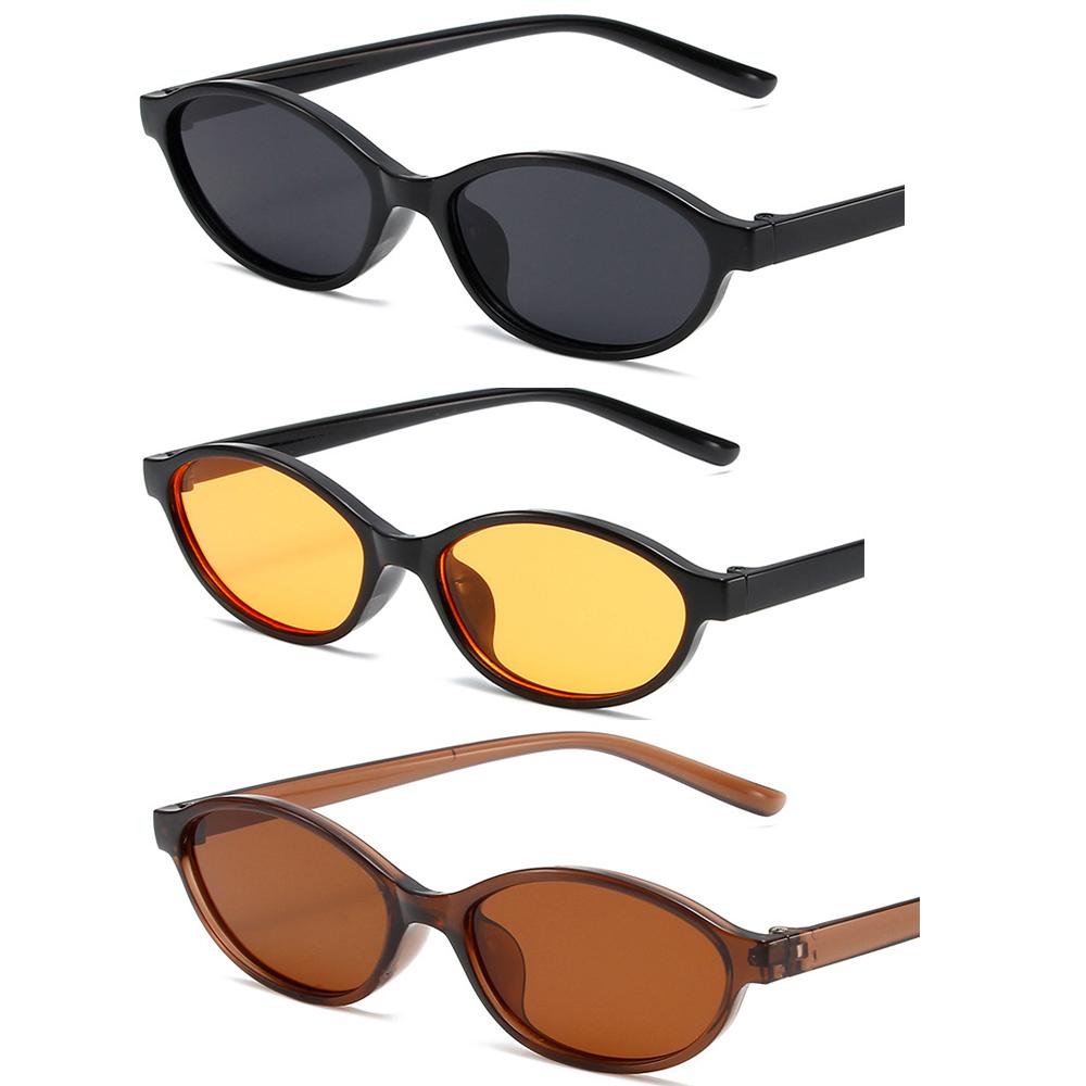 Vintage Small Frame Ellipse Women Sunglasses Brand Black Round Cool Men Sunglasses Designer Circular Sun Glasses for Male Female