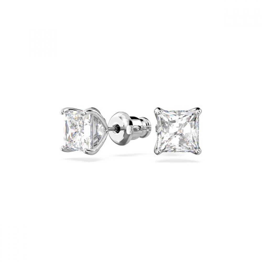 Swarovski [authentic Shopping Bag Gift] Rhodium Stud Earrings 5430365