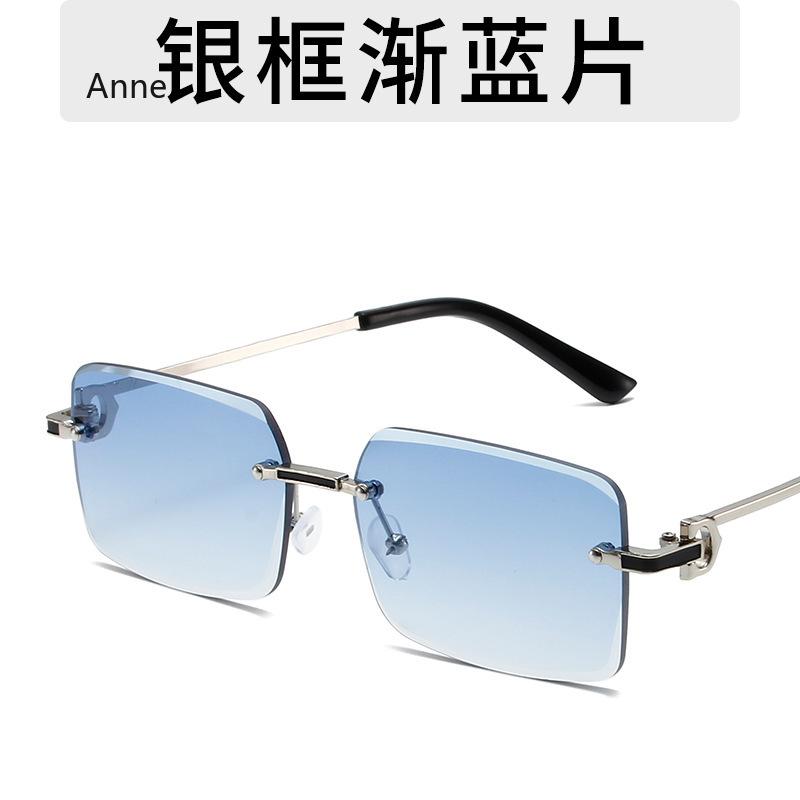 Vintage Square Rimless Sunglasses Women Luxury Designer Popular Small Rectangle Gradient Sun Glasses Fashion Shades