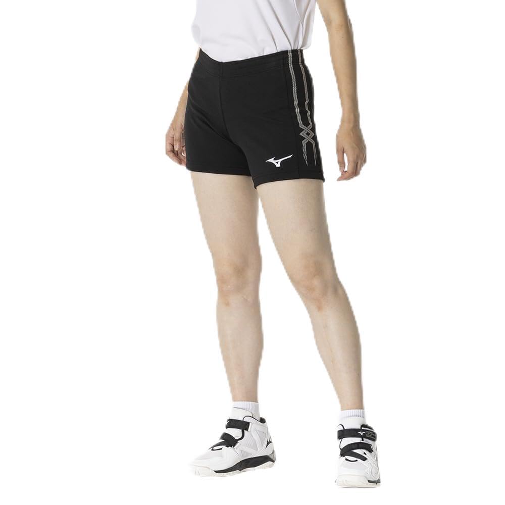 

Volleyball Wear Game Pants Knit Material Inseam 11cm MC Line Sweat Absorbent Quick Drying Slim Silhouette V2MBB221 Black [Mizuno] (L Size) Women s чёрный
