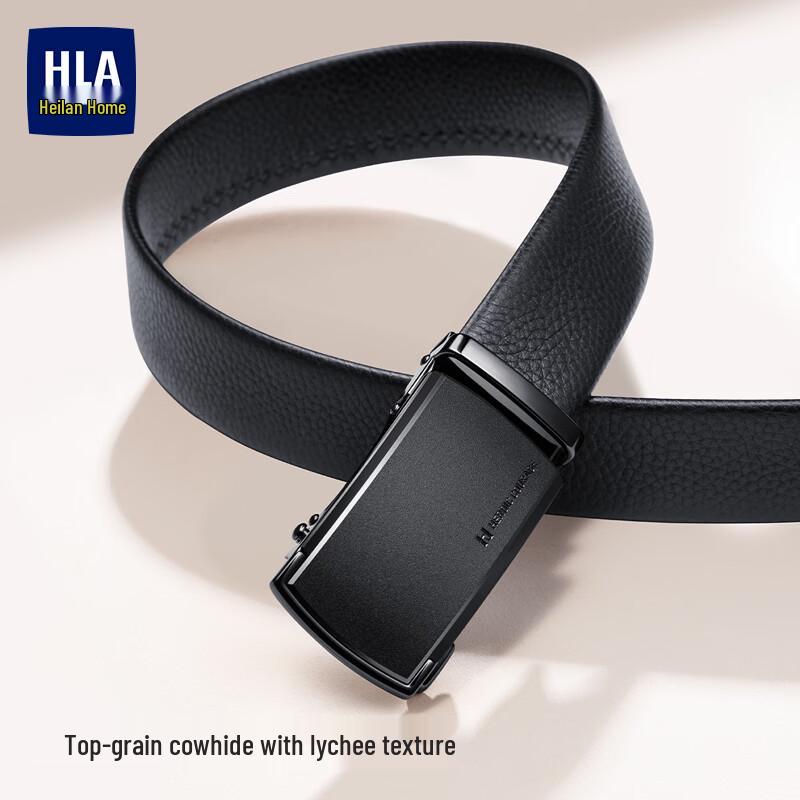 HLA Men s Genuine Leather Automatic Buckle Belt 125cm