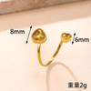 Skyrim Zircon Heart Ring Stainless Steel Gold Color Open Rings Fashion Aesthetic Wedding Zircon Gift Wholesale