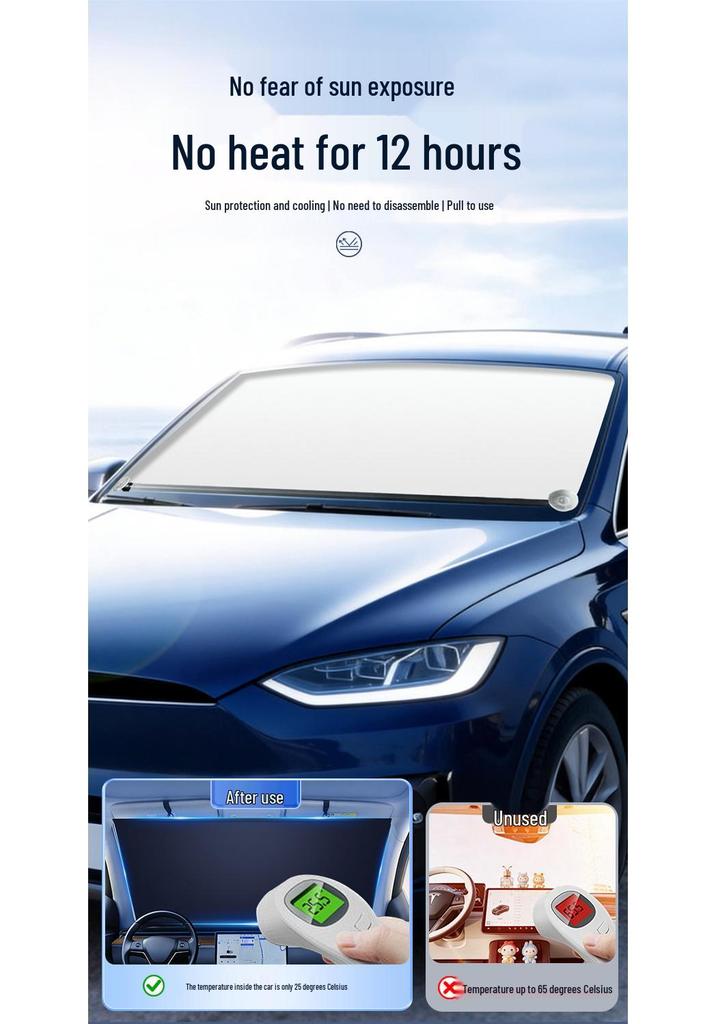 Car Windshield Sunshade - Heat Insulation & Light Blocking for Summer