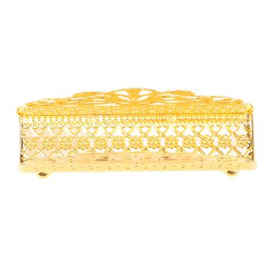 Napkin Holders Iron Napkin Holder Hollow Tabletop Upright Tissue Dispenser Gold Napkin Rack Stand For Restaurants
