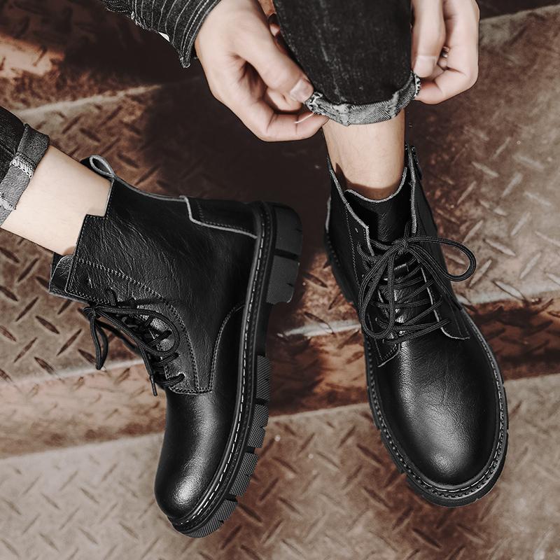 Fashion New Men's Boots 2024 All-match Comfortable Ankle Boots High Quality Side Zipper Sneakers Men Genuine Leather Men Casual Shoes