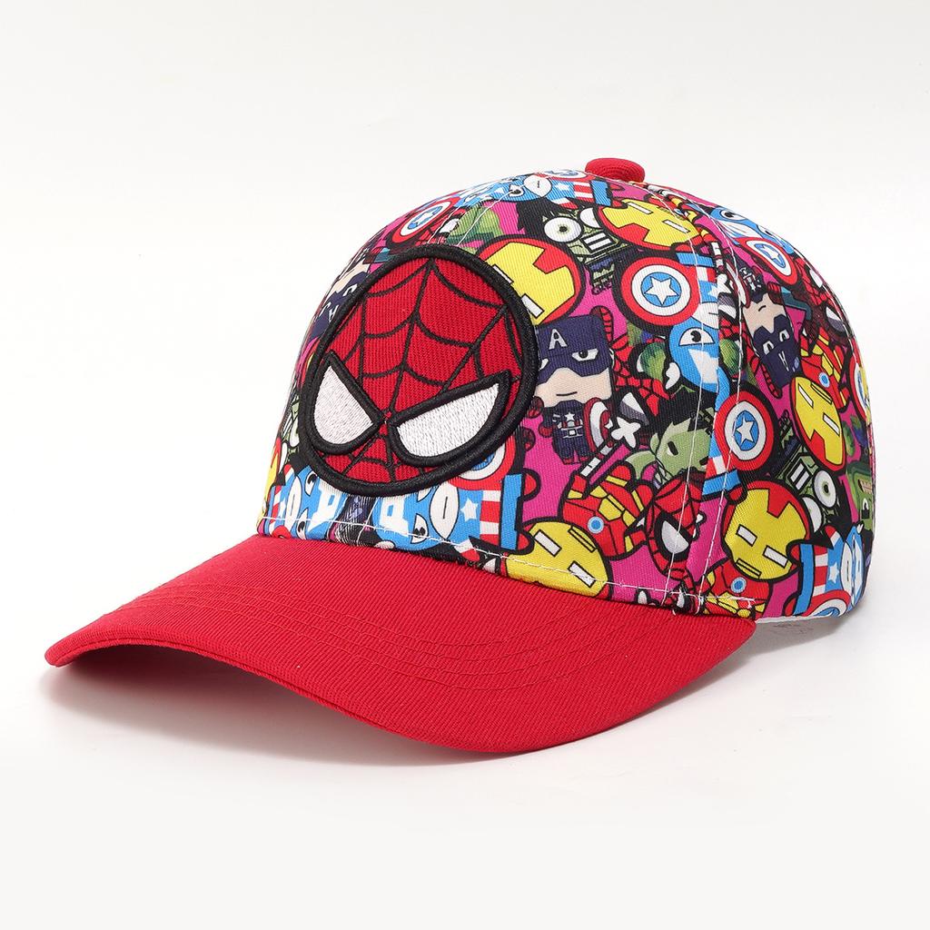 Children'S Embroidery Hat Spider Printing Anime Cap Embroidery Baseball Cap Cartoon Sun Hat