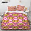 Geometric Flowers King Queen Duvet Cover Abstract Floral Bedding Set Colorful Modern Art Polyester Quilt Cover