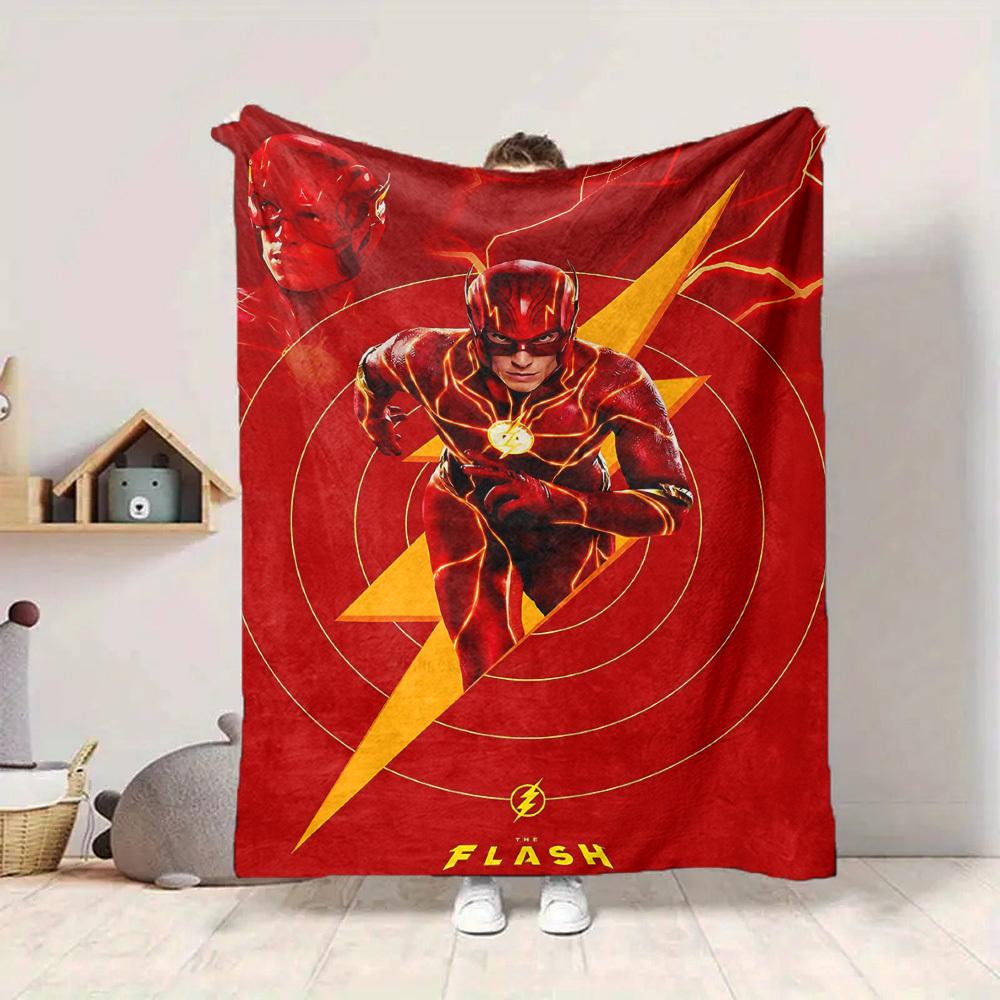 1pc Flash superhero Blanket Lightweight Flannel Throw For Sofa, Bed, Travel, Livingroom, Office, Couch, Chair, And Bed