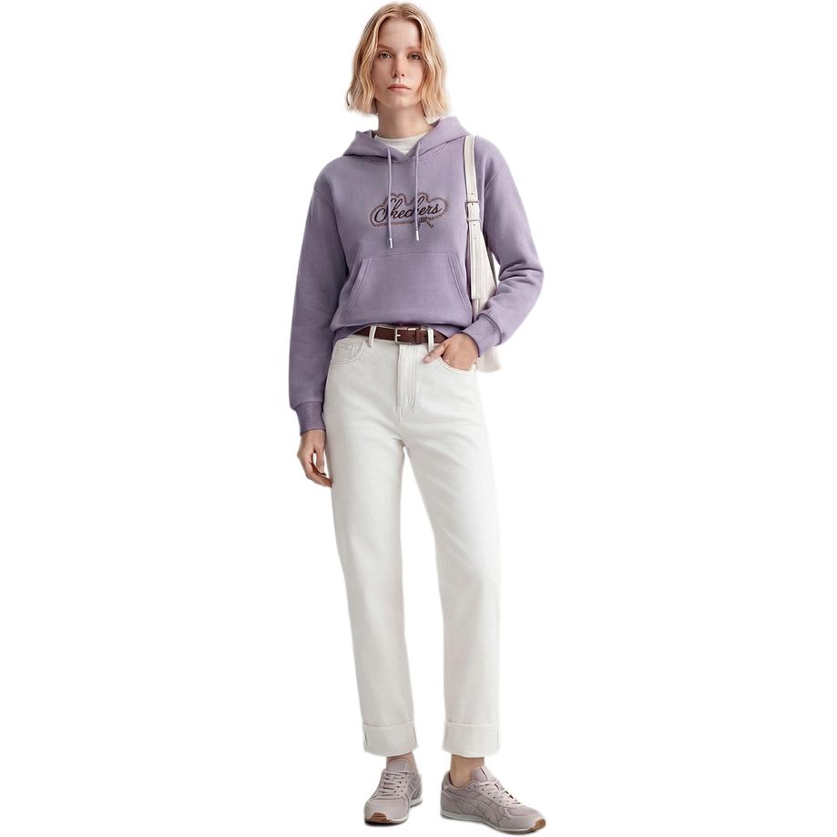 Skechers Pullover Hooded Knit Short Sleeve Sweatshirt Women tops L126W051-04PW
