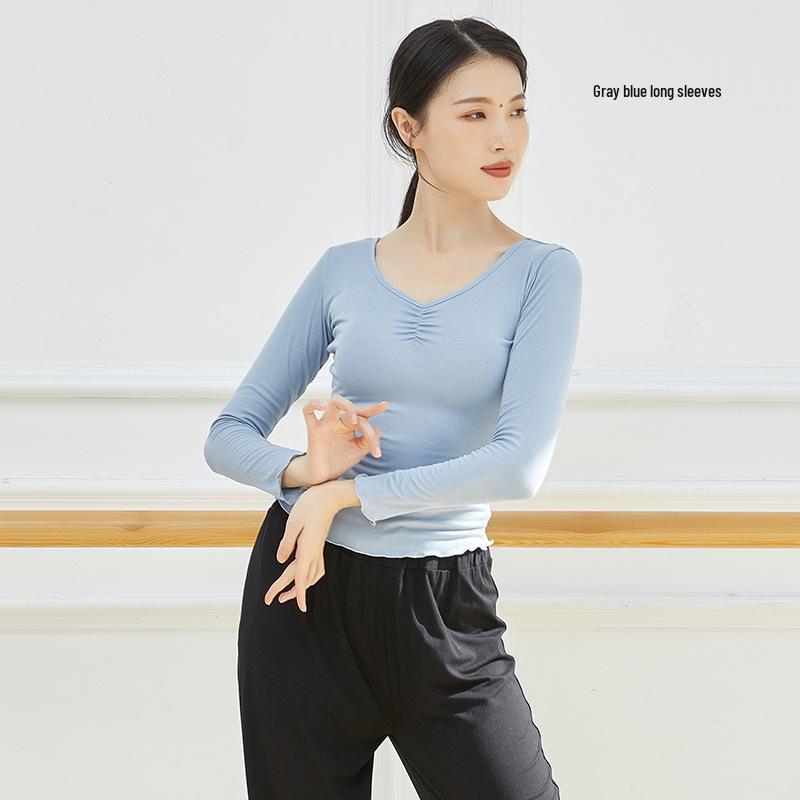 

Women s Autumn Modal V-Neck Dance Practice Outfit for Chinese Classical Dance XXXL