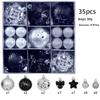 Set of 35 Electroplated Bright Plastic Christmas Ball Ornaments for Window Displays and Decorations