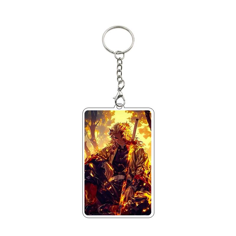 Anime 8cm Kamado Tanjiro Nezuko Agatsuma Zenitsu Cartoon Characters Acrylic Keychain Accessories Car Pendant Gifts Toy Wholesale