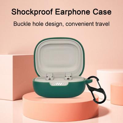 Shockproof Silicone Earphone Case for JBL Live Flex Anti-Drop Anti-Fingerprint Travel Earbud Case Cover with Hole for Charging