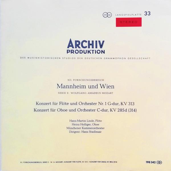 

LP Record WOLFGANG AMADEUS MOZART HEINZ HOL Konzert Fr Flte Und Orchester Gd 198342 Archiv Produkti 1965 Germany Classical Used