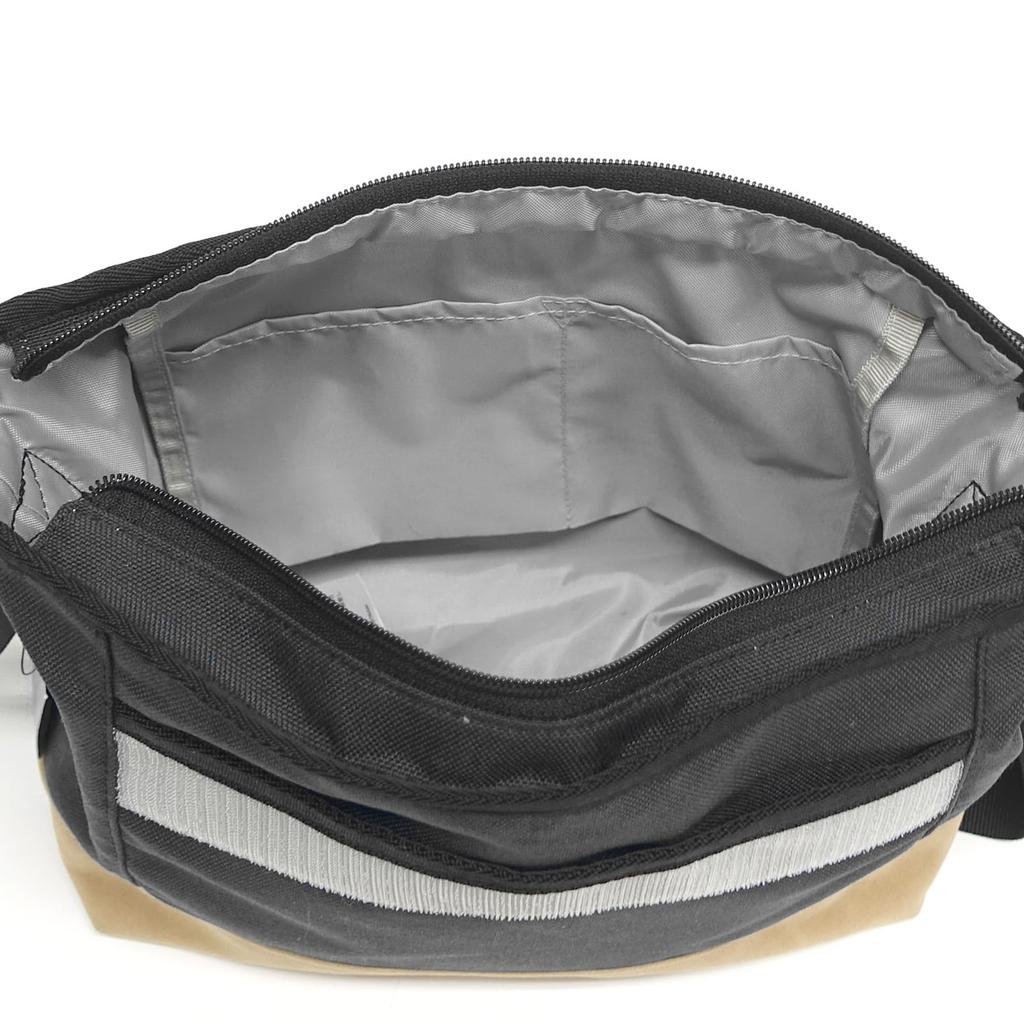 Outdoor Products Classic Mini Flap Shoulder Bag, Nylon, Suede, and Synthetic Leather, Black