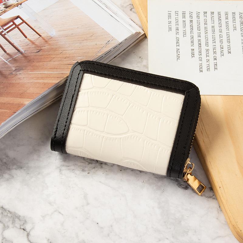 Card bag women's multi-card position solid color simple small fresh student anti-degaussing driver's license small credit card holder