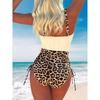 Sexy Leopard Print Bikini Women's High Waist Strap Two-Piece Set Summer New Style Swimming Suit