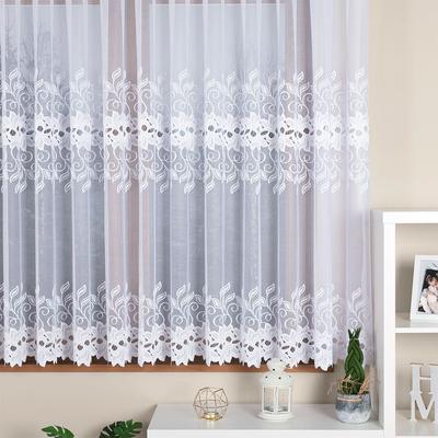 BASTIA - Gotowa zasłona żakardowa z prostym dołem - 400x160 cm - biała