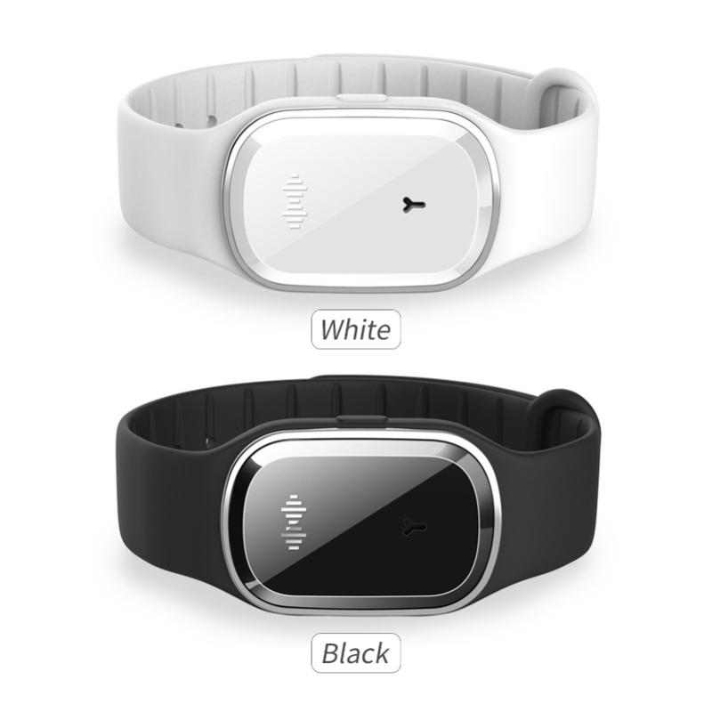 Ultrasonic Fly Repelling Bracelet USB Charging Anti Fly Repelling Wristband Adjustable Length Suitable For Adults And Kids Black
