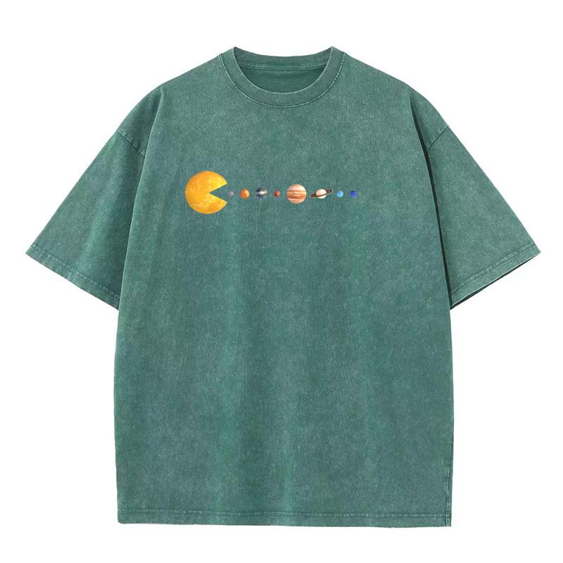 Star Snake Tops Tees Funky Round Collar Outdoor Short Sleeve Pure Cotton Womens Retro Washed T Shirts Funny Washed Tops Tees