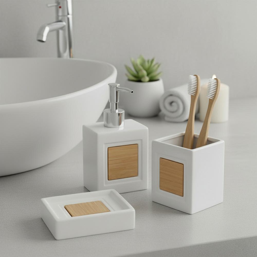 Dolomite white bathroom set 3 pieces