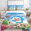 Doraemon Adventure Print 3Pcs Bedding Setduvet Cover With 2 Bedropillowcase Home Birthday Gift