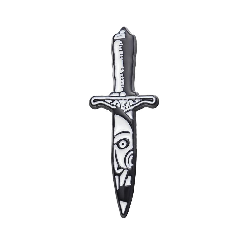 Horror Movie Dagger Enamel Pins Custom Friday Michael Brooches Lapel Badges Black Punk Gothic Halloween Jewelry