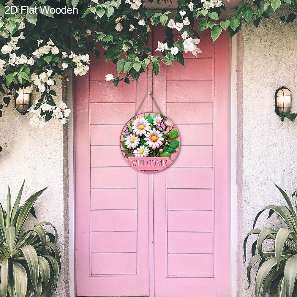 Daisy Pink Wooden Sign for Garden Decor - Charming Decorative Plaque for Home, Office, Yard, Porch Decor