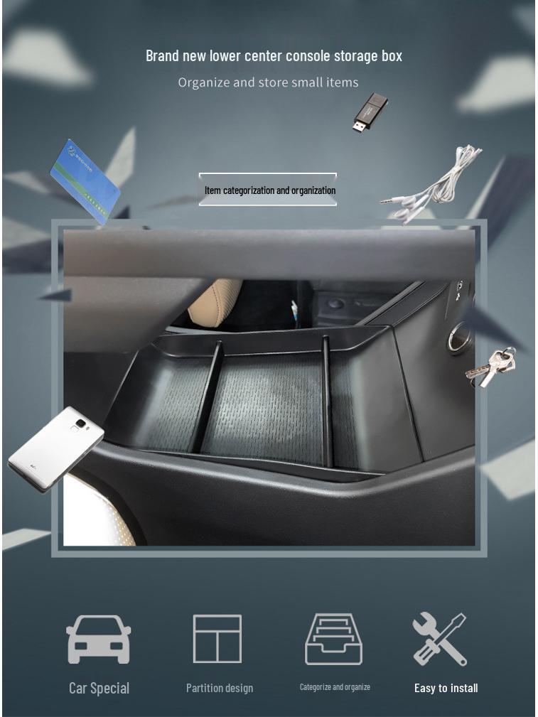 Geely Boyue L Lower Console Organizer: Fits 23 Models