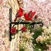 Suporte de Vaso de Flores de Metal para Pátio, Suporte de Planta Pássaro Vermelho, Gancho de Parede Externo, Gancho Montado Suporte para Carrilhões de Vento Plantas Penduradas, Alimentador, Sino,