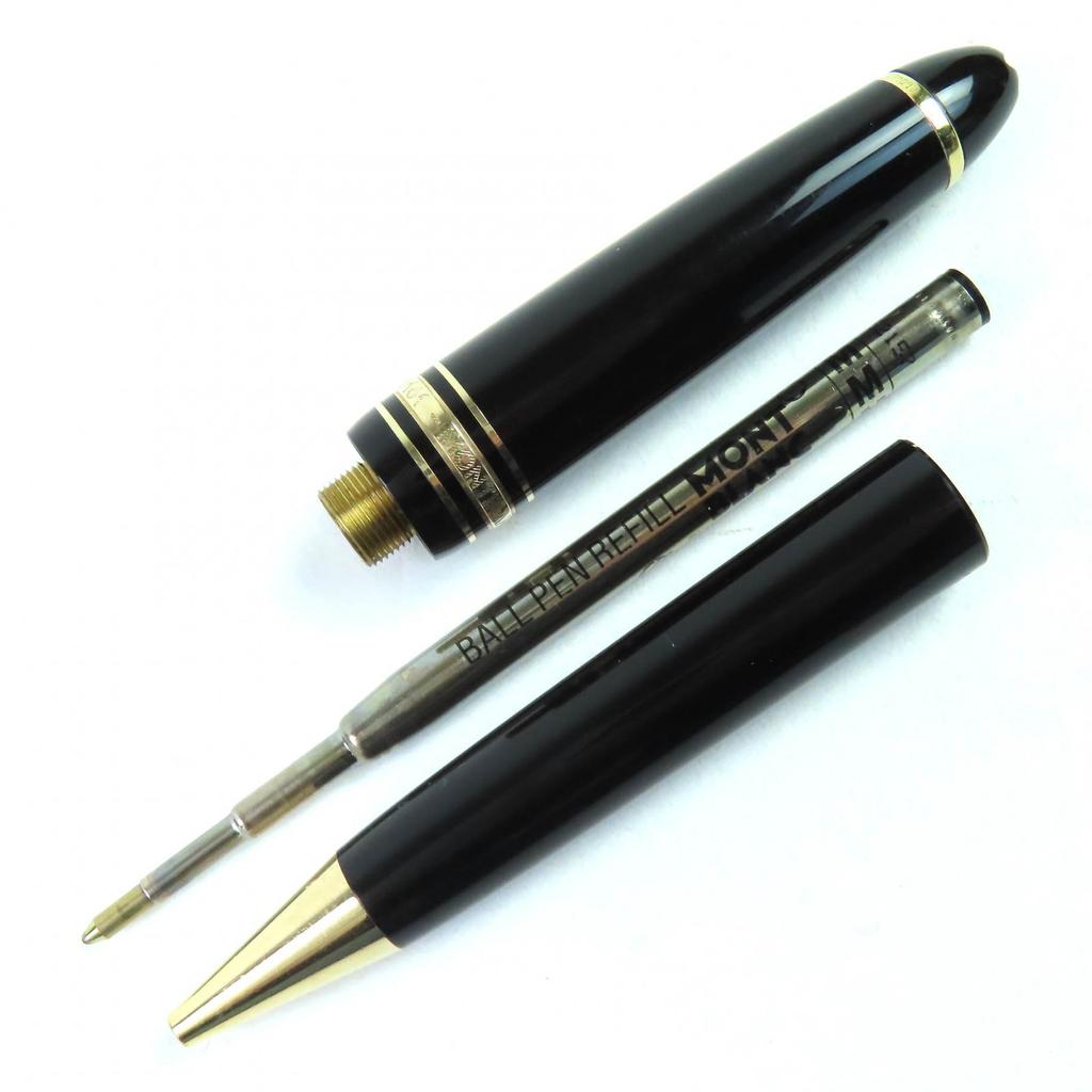 Very Good MONTBLANC Ballpoint Pen Meisterstückle Grand Twist Type Black Gold Used
