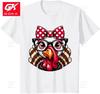 Thanksgiving Turkey Mask Womens Girl Tops Cotton T Shirt Graphic Clothing Short Sleeve Tops Printed Y2K Classic Unisex T Shirts