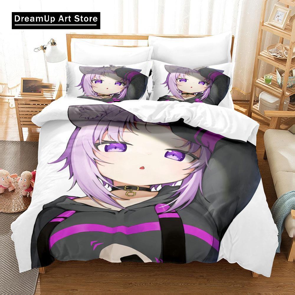 3d Print Anime Nekomata Okayu Bedding Set Boys Girls Twin Queen Size Duvet Cover Pillowcase Bed Kids Adult Fashion Home Textiles