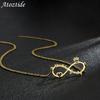 Atoztide Customize Name 8 Shape Necklace for Women Personalized Letter Summer Stainless Steel Choker Chain Jewelry Friend Gift