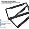 Black Leopard Print License Plate Frame Personalized Cheetah Pattern License Plate Cover Aluminum Metal Novelty Decorative for Front Rear Car Tag