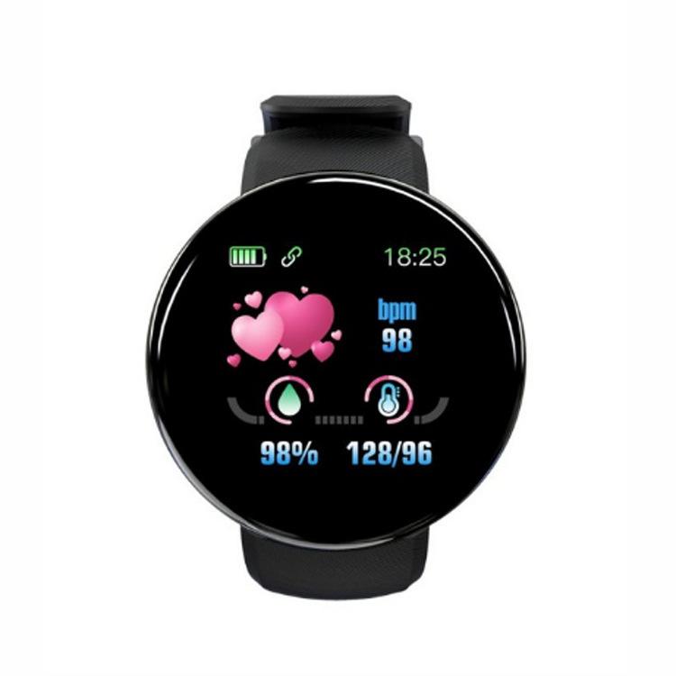 D18 Smart Bracelet: Color Screen, Call Alerts, Step Counter, Waterproof, Heart Rate & Blood Pressure Monitor.