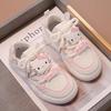 Korean style autumn low-top shoes for girls KT Cat-themed slip-on shoes, non-slip, with Velcro straps, casual style, suitable for students, leather
