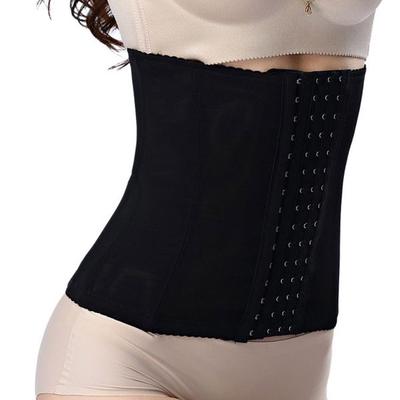 Hollowing Out Women Waist Trainer Corset Abdomen Shaping Tied Waists Corset,Khaki,XXXL,