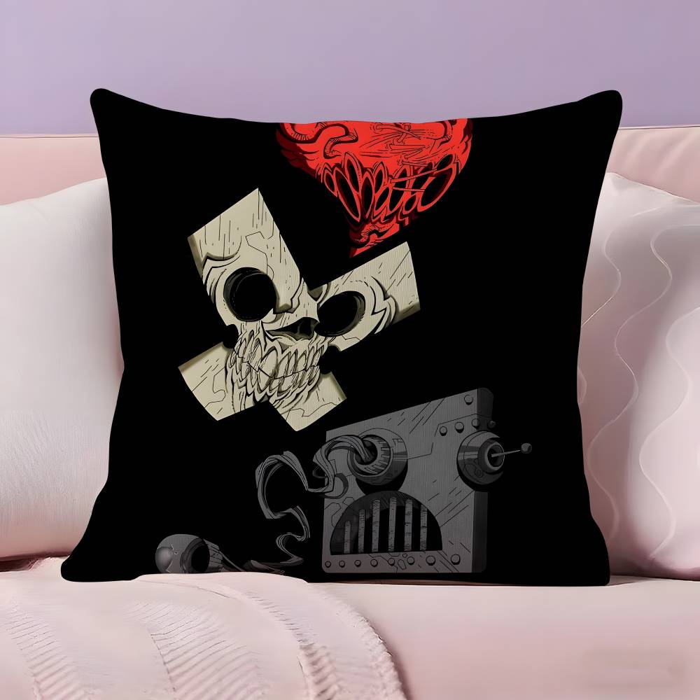 Аниме L-Любовь D-Смерть R-Роботы Наволочка Ультрамягкая Кожевенно-дружелюбная Ткань Облакоподобный Комфорт и Скрытая Молния 30cmx30cm