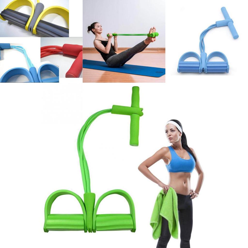 Durable Fitness Gum 4 Tube Resistance Bands For Effective Sit-up Pull Rope Exercises