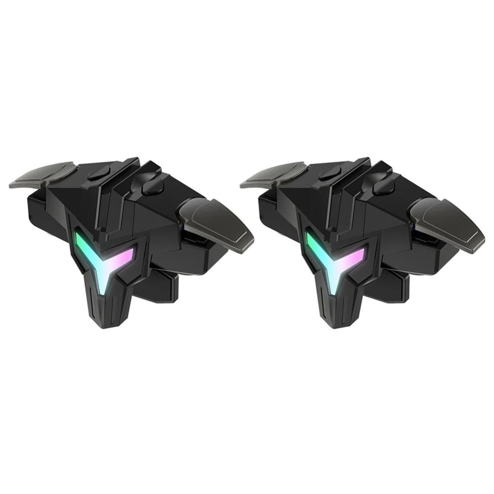 1/2 unidades de gatillos mecánicos RGB de 4 dedos para juegos móviles, compatibles con controladores de juegos PUBG, mandos y botones de puntería para teléfonos móviles.
