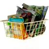 GOLDEN WIRE METAL FRUIT BASKET, DECORATIVE