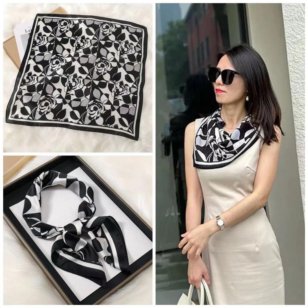 Eleganti Foulard di Seta da Donna Con Centinaia di Camicie, Assistenti di Volo, Decorazione Professionale, Protezione del Collo, Foulard, 70 Foulard Quadrati Piccoli.