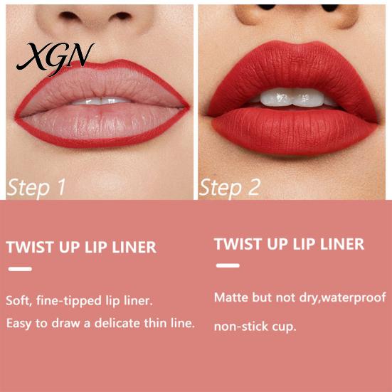 Anti Sweat Lip Pencil Retractable Liner for Women, Long Lasting Waterproof Pencil, Makeup Essential Tools Precise Shaping & Filling Defined Shape