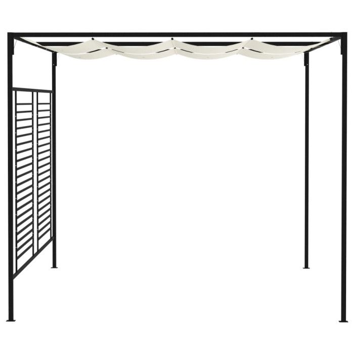Belvédère avec auvent rétractable 3x4x2,3 m Crème 180 g m²