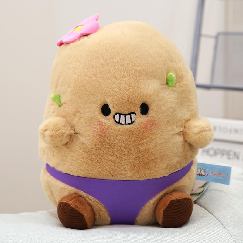 Cute Potato Buddy Plush Toy Cartoon Burger Potato Bread Doll Pp Cotton Stuffed Animal 30cm