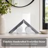 Abstract Geometric Sculptural Ornament Versatile Stone and Metal Tabletop Decor